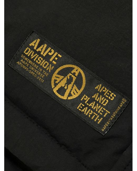 Aape By A Bathing Ape Black Hooded Patch-Detail Jacket for men
