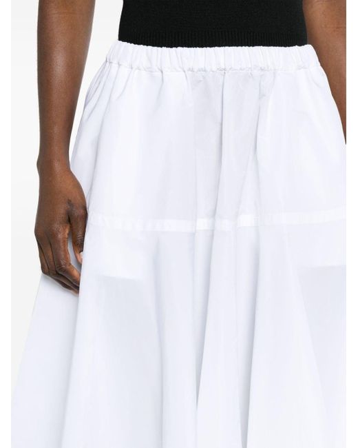 Falda larga de cintura alta Patou de color White