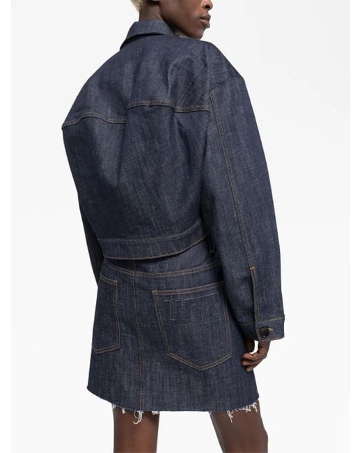 AZ FACTORY Boule カットオフエッジ デニムスカート Blue