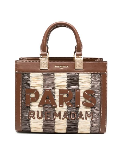 RUE MADAM PARIS Brown Mini Tangeri Tote Bag
