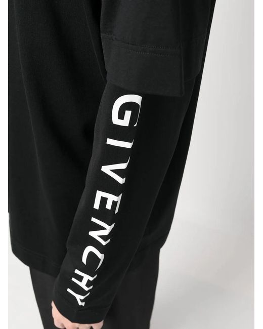 Givenchy Black Layered Logo-Print T-Shirt for men