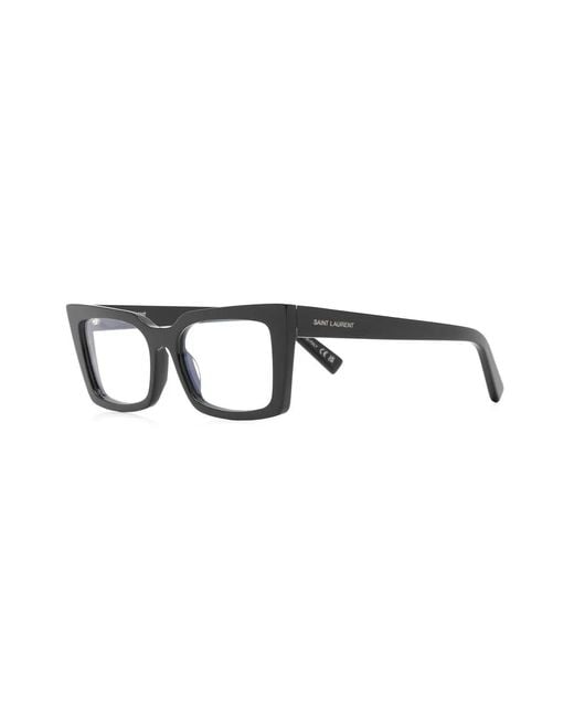 Saint Laurent Black Sl554 Square Eyeglass Frames