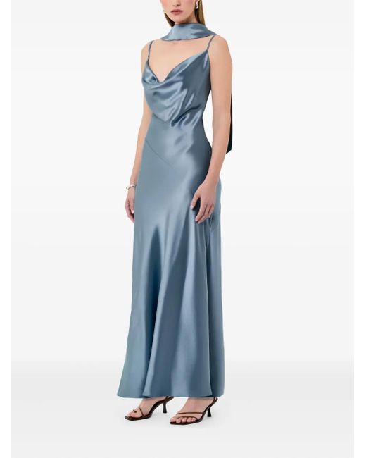 Nicholas Blue Cowl-Neck Maxi Dress