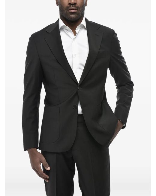 Colamarino Black Single-Breasted Wool-Blend Suit for men