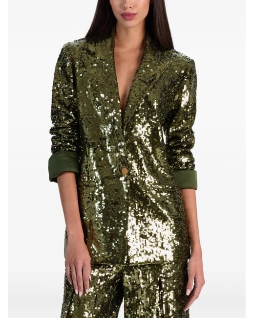 Alice + Olivia Blazer Met Pailletten in het Green