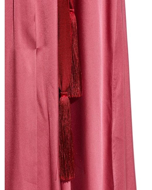 Forte Forte Maxi-Jurk Van Zijdeblend Met V-Hals in het Pink