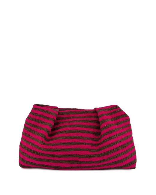 Sensi Studio Red Gestreifte Sisal Clutch Mit Falten