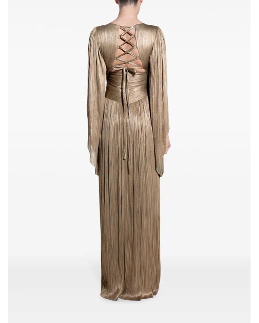 Maria Lucia Hohan Natural Tone Alana Flared-Sleeve Gown