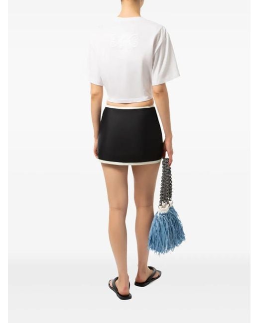Pilzer Black Contrasting-Trim Mini Skirt