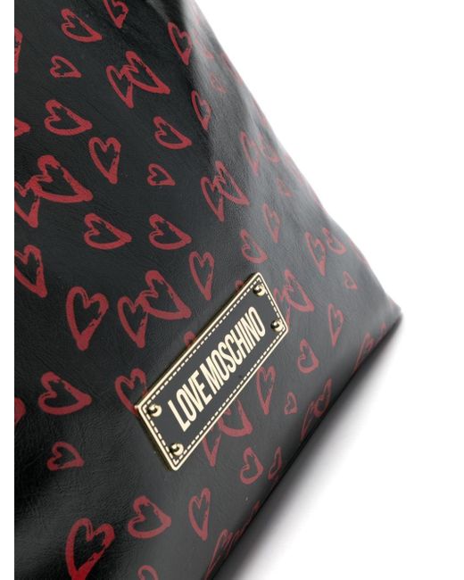 Love Moschino Black Handtasche mit Herz-Print