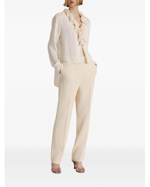 Alberta Ferretti White Ruffled Blouse