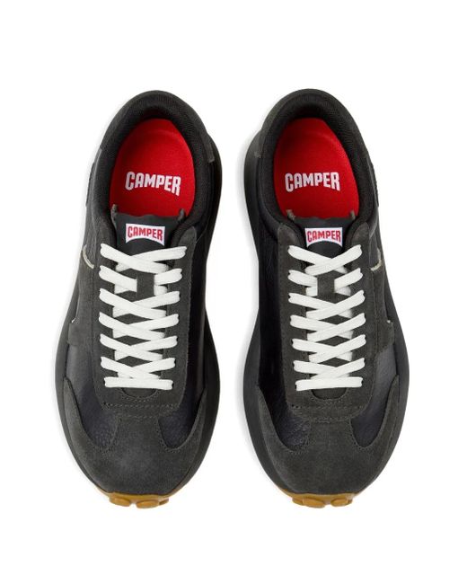 Camper Black Pelotas Athens Leather Suede Sneakers