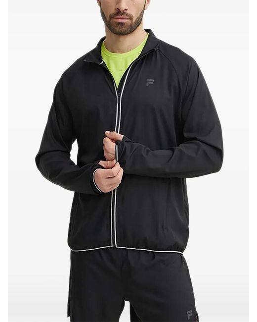 Fila Black Rocroi Zip-Up Logo Jacket for men