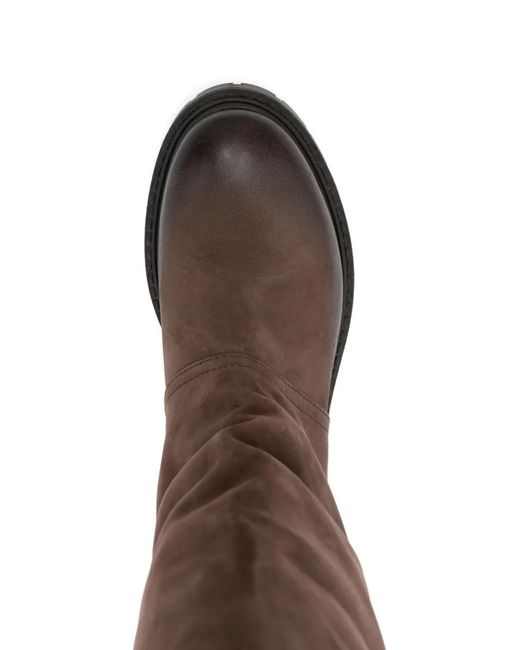 METISSE Brown Buckle-Details Boots