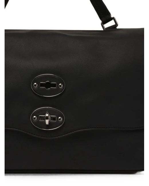 Zanellato Black Small Postina Stud-Embellished Leather Tote Bag