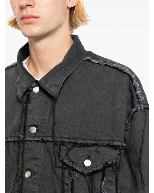 Midorikawa Black Veste En Jean À Bords Francs for men