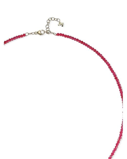 Mateo Metallic Ruby Beaded Necklace