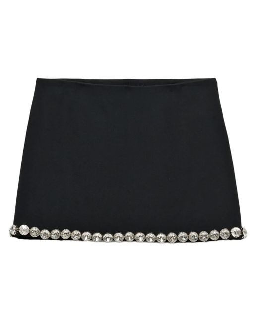 Prada Black Crystal-Embellished Mini Skirt