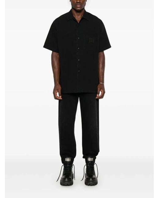 Givenchy Black Logo-Patch Shirt for men