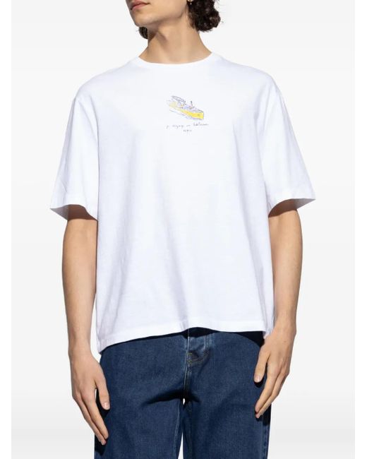 A.P.C. White Crew-Neck T-Shirt for men