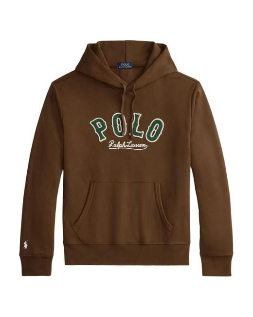 Polo Ralph Lauren Brown Logo Hooded Sweatshirt for men