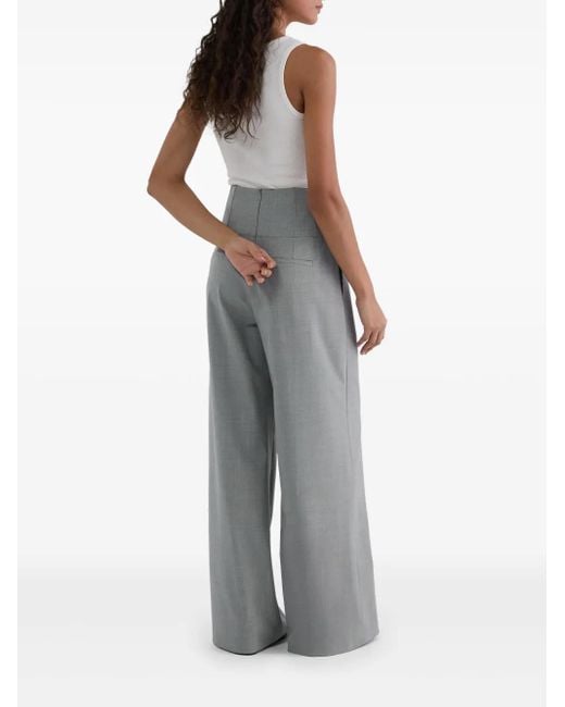 Karl Lagerfeld Gray Pantalon Pinzas Gris
