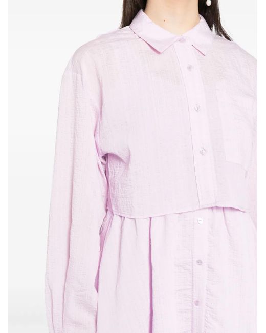 B+ AB Pink Crinkled Two-Piece Dress Set
