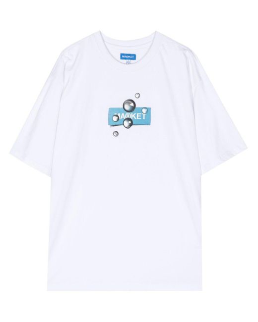 Market White Damask Cotton T-shirt for men