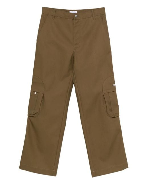 Off-White c/o Virgil Abloh Green Off 'Bookish' Cotton Round Pocket Cargo Pants for men