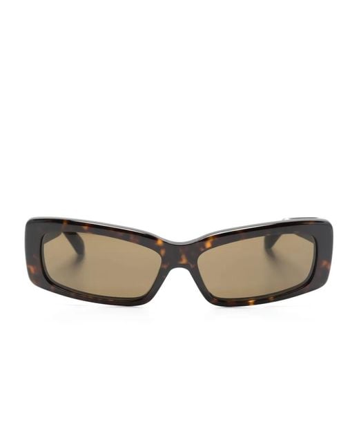 Balenciaga Natural Tortoiseshell Rectangle-Frame Sunglasses