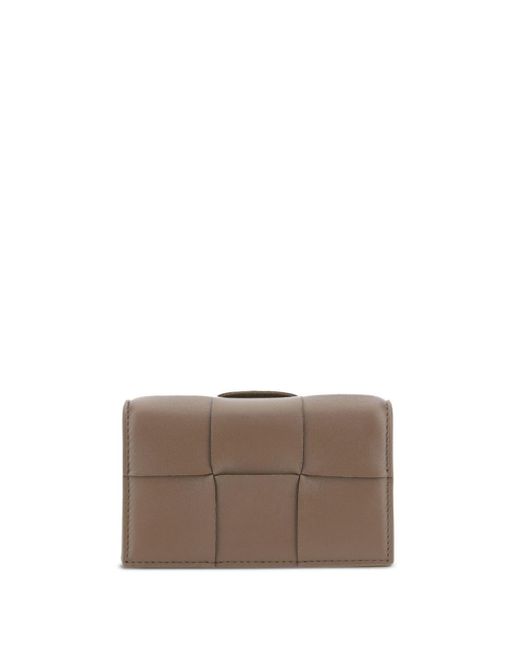 Bottega Veneta Brown Maxi Intrecciato Bi-fold Wallet