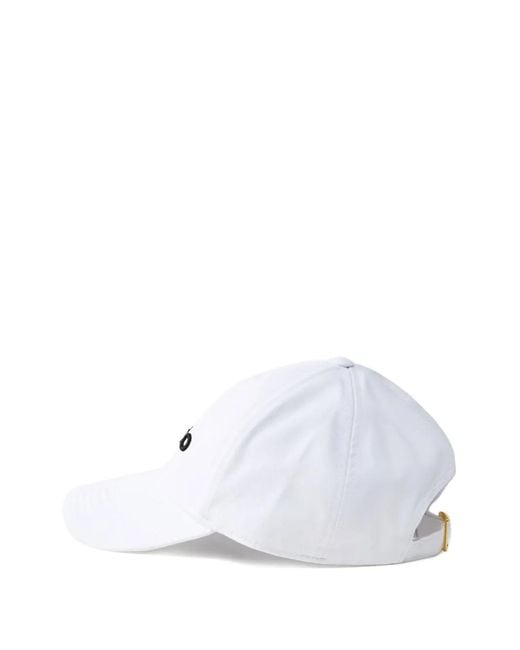 Pinko White Cap With Peak And Embroidered Logo