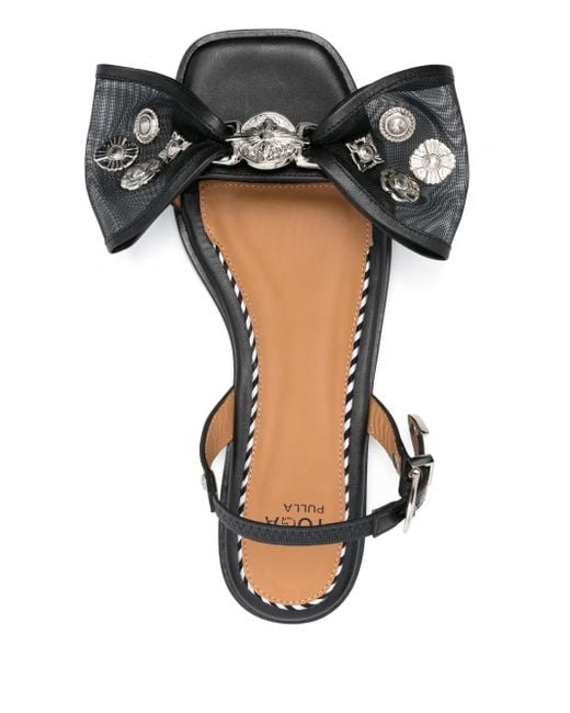 Toga Black Bow-Detail Sandals