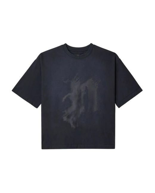 Purple Brand Blue Abstract-Print Cotton T-Shirt for men