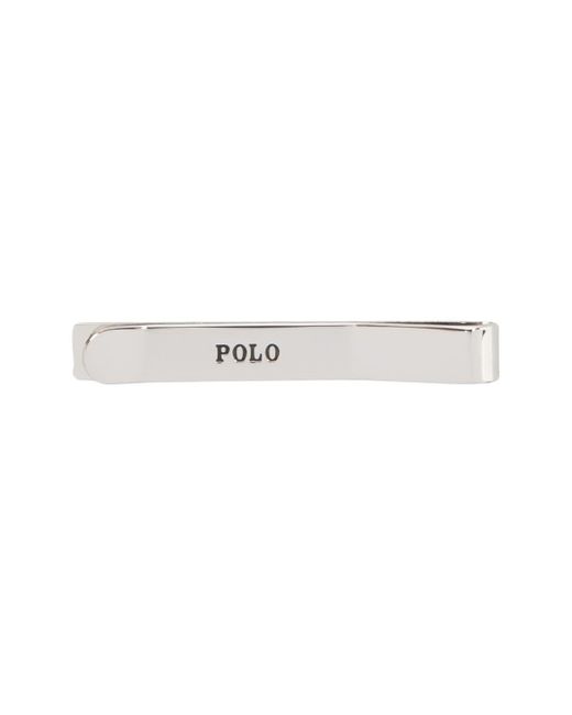 Polo Ralph Lauren Metallic Engraved Logo Tie Clip for men
