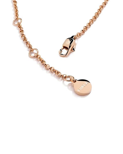 Furla White Octagon Pendant Necklace