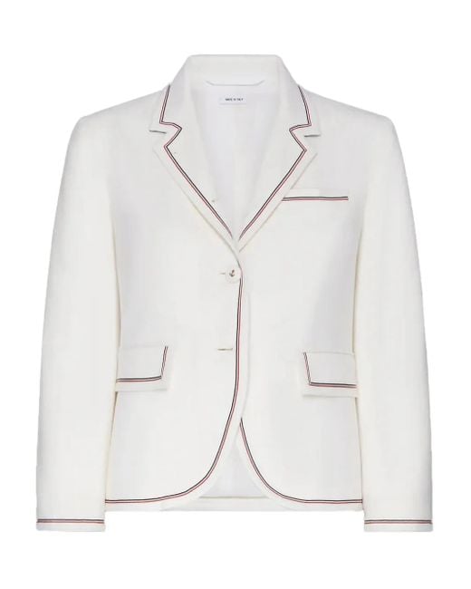 Thom Browne White Cashmere Blazer