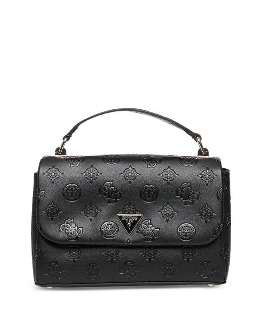 Guess Black Tisha Logo-Embossed Shoulder Bag