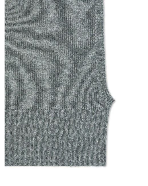 Bompard Gray Ribbed-Trim Balaclava