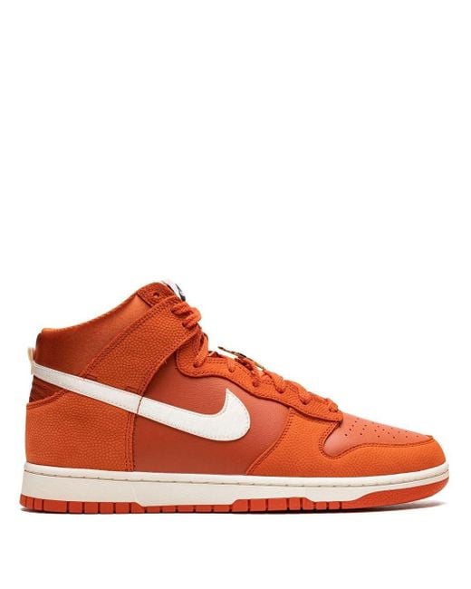 Nike Leather Dunk Hi Emb Sneakers in Orange for Men | Lyst Canada