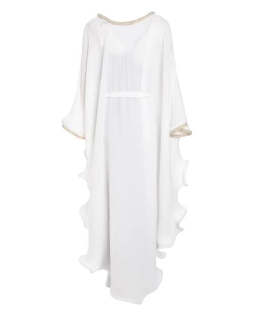 Baruni White Beads Detachable Slip Dress