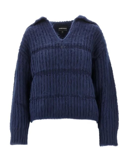Emporio Armani Blue Collared Sweater