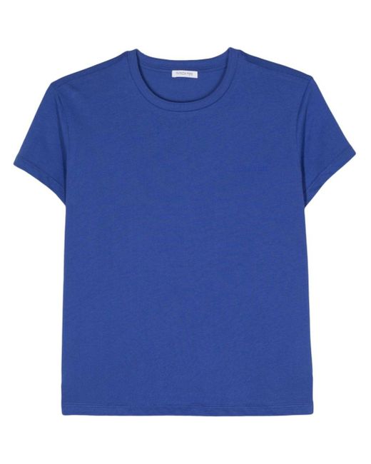 Patrizia Pepe Blue T-Shirt mit gummiertem Logo
