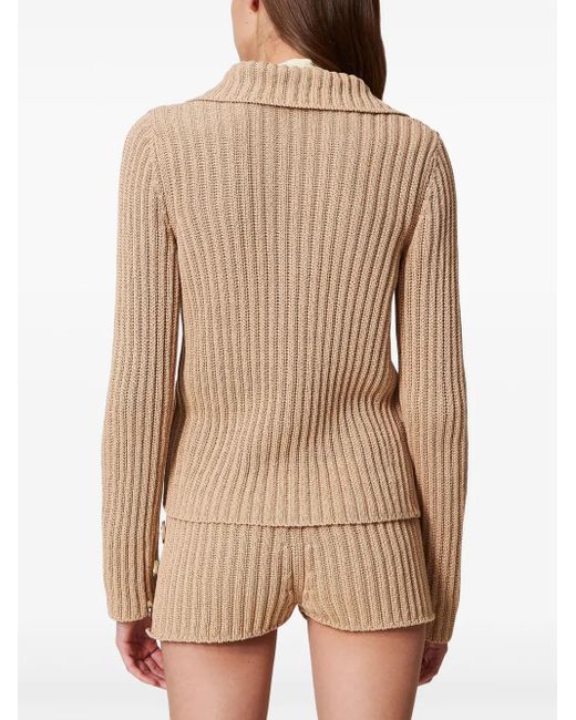 Twinset Natural Oval T Buttons Cardigan