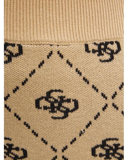 Guess Natural Sarah Monogram-Knit Mini Skirt