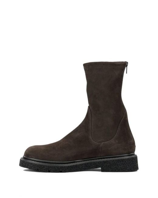 Guglielmo Rotta Black Suede Rear-Zip Ankle Boots