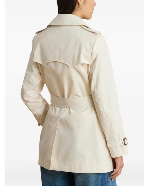 Ralph Lauren White Double-Breasted Belted Trench Coat