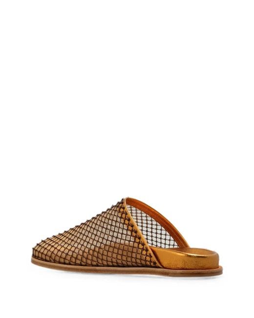 Forte_forte Brown Crystal-Embellished Flat Mules