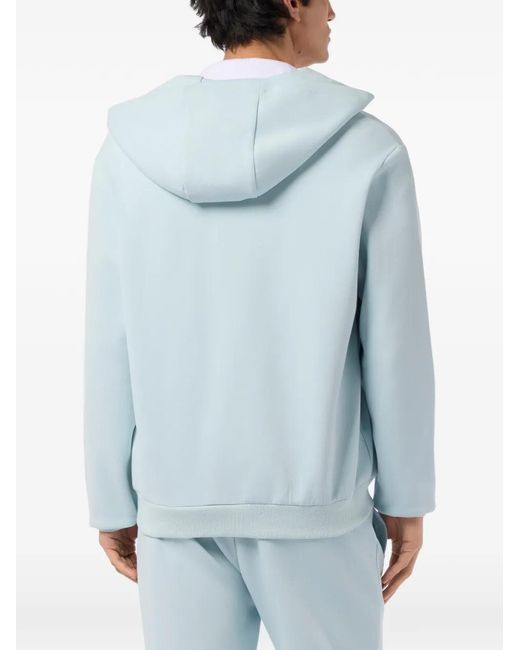 Philipp Plein Blue Zip-Fastening Hooded Sweatshirt for men