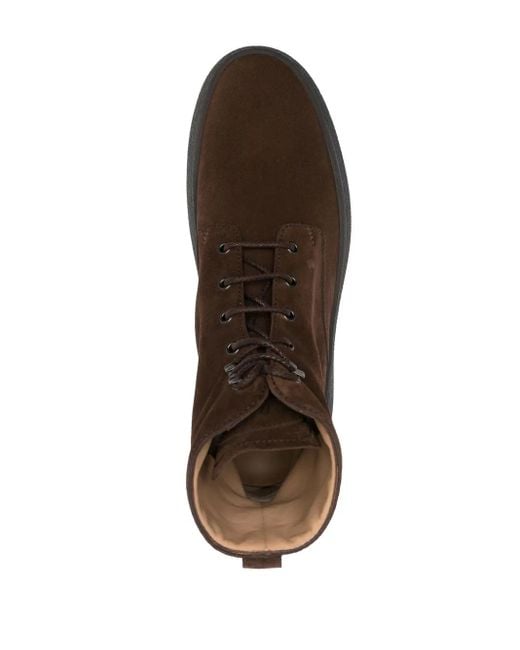 Tod's Brown W.g. Lace-up Suede Ankle Boots for men